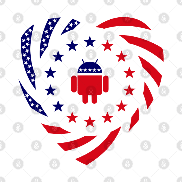 Android Murican Patriot Flag Series (Heart) by Village Values