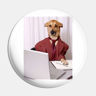 Business Dog Pin