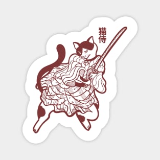 The samurai cat - line Magnet