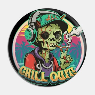 Chill Out: Hip Hop Zombie Art Piece Pin