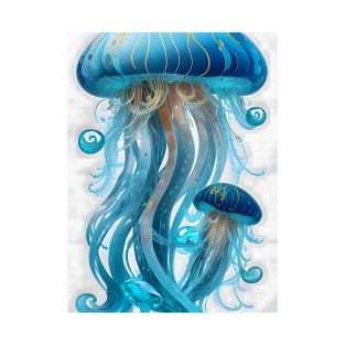 Blue jellyfish design T-Shirt