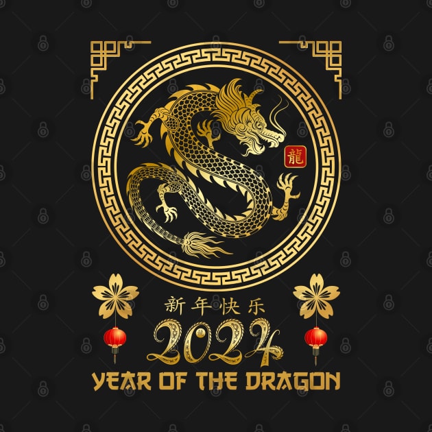 Golden Year of the Dragon 2024 Lunar New Year 2024 by Danemilin