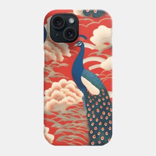 Japanese Kimono Pattern with Peacock Birds Phone Case