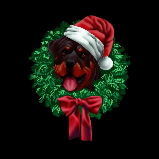 Christmas Rottweiler by jeweledrhino