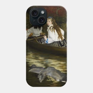 On the Thames, A Heron by James Tissot Phone Case