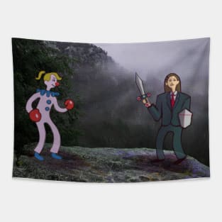 Clown V. Suit Tapestry