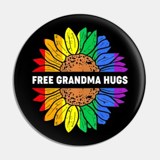 Free Grandma Hugs Lgbt Daisy Hippie Gay Pride Pin