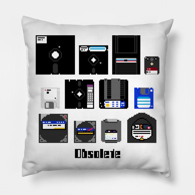 Obsolete Computer Media Pillow by Vampireslug