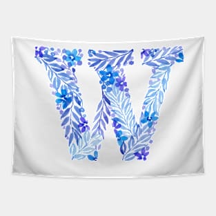 Monogram "W" in blue Tapestry