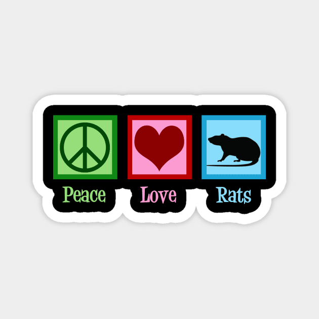 Peace Love Rats Magnet by epiclovedesigns