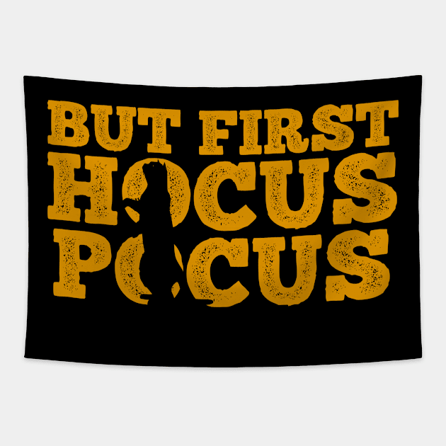 But First Hocus Pocus Black Cat Halloween Tapestry by heidiki.png