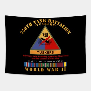 758th Tank Battalion - Tuskers  w SSI Name Tape WWII  EU SVC Tapestry