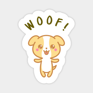 Woof Cartoon Dog Magnet