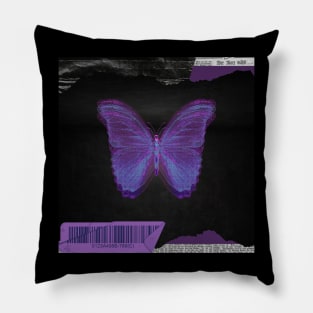 Violet retro butterfly Pillow