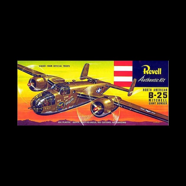 Vintage Model Kit Box Art - B25 Mitchell Bomber by Starbase79