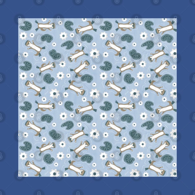 Otterly Calm Pattern Pale Blue by so_celia