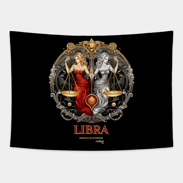 Dark Zodiac Libra: The Scales of Justice Tapestry by LollipopINC