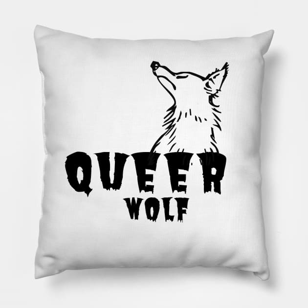 Queerwolf- Werewolf design Pillow by Colored Lines