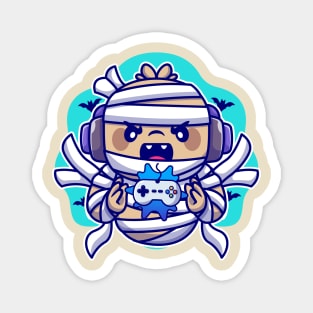 Cute Mummy Gaming Cartoon Magnet