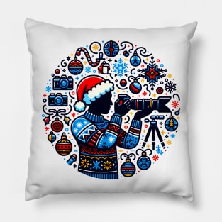 Photographer in Christmas Pillow