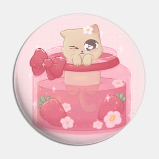 Strawberry Jam Cat Pin