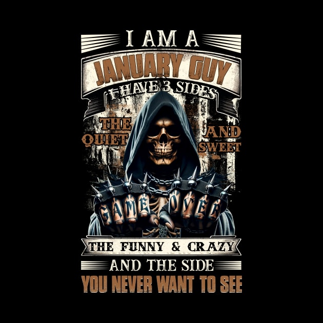 Skull I'm A December Guy I Have 3 Sides Birthday The Quiet & Sweet by Buleskulls 