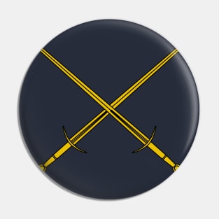 Hand and a half swords / Crossed bastard swords (gold) Pin