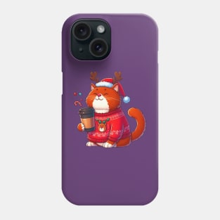 I Love Coffee Christmas And Cats, Cat And Coffee Phone Case