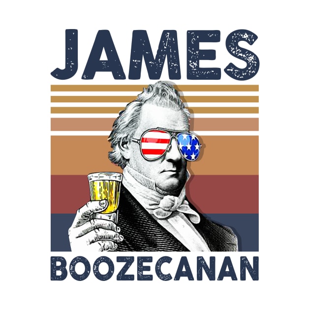 James Boozecanan US Drinking 4th Of July Vintage Shirt Independence Day American T-Shirt by Krysta Clothing