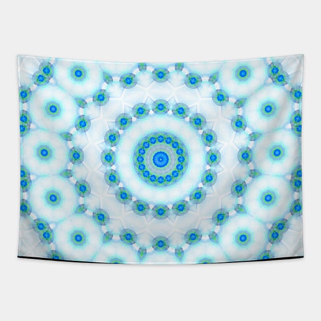 elegant kaleidoscope in blues Tapestry by hereswendy