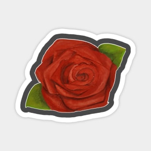 Orange rose handpainted gouache watercolor Magnet