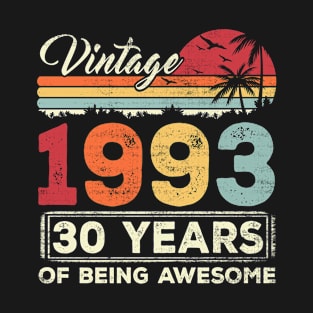 30 Year Old Birthday Vintage 1993 30st Birthday T-Shirt