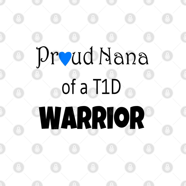 Proud Nana - Black Text - Blue Heart by CatGirl101