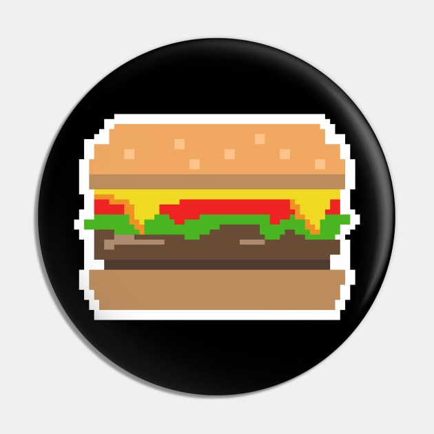 Pixel Hamburger Pin by Franja