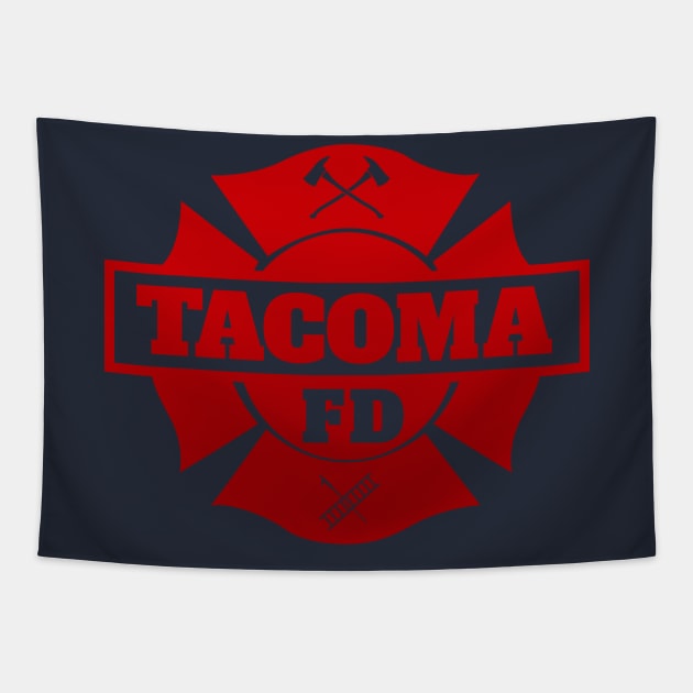 Tacoma FD - TV Show - Badge Logo v1 Tapestry by SharkPants