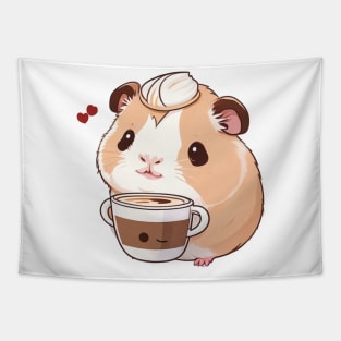 Cute guinea pig with coffee Tapestry