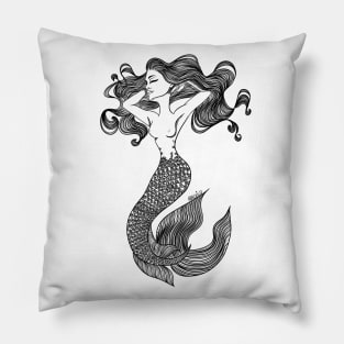 A mermaid and her hair Pillow