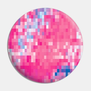 Pink Blue and Purple Mosaic Abstract Squares Pattern Pin