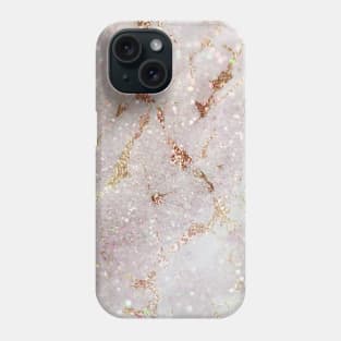 Pink and Gold Glam Glitter Marble Phone Case