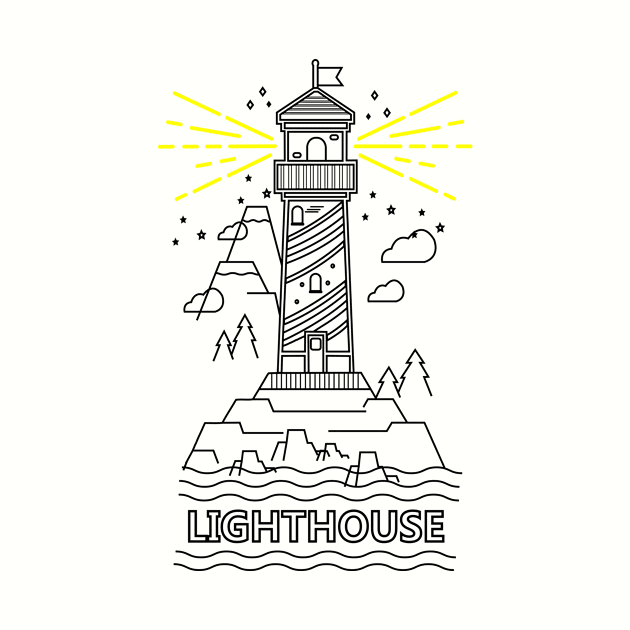 Lighthouse Monoline by Artbyme Store