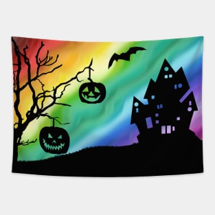 Rainbow Halloween Tapestry