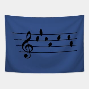 Music - clef - birds as notes Tapestry