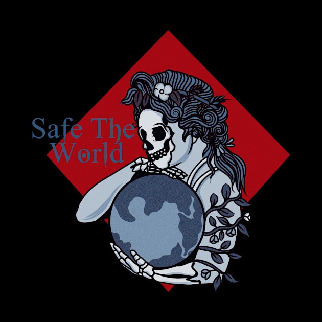 SAFE THE WORLD, Band Merchandise, Skull Design, Skate Design by Ancient Design