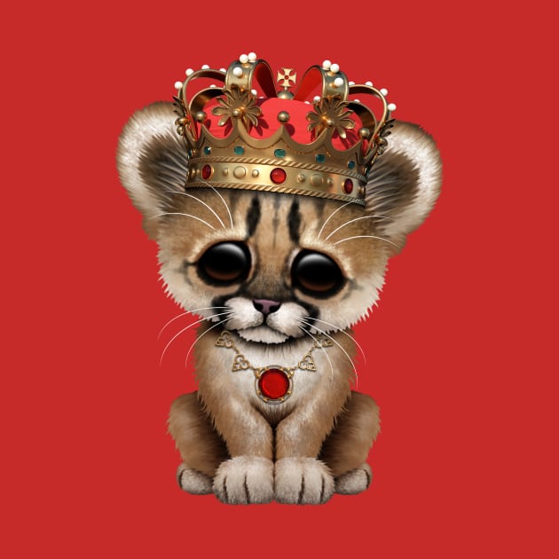 Cute Royal Cougar Wearing Crown by jeffbartels