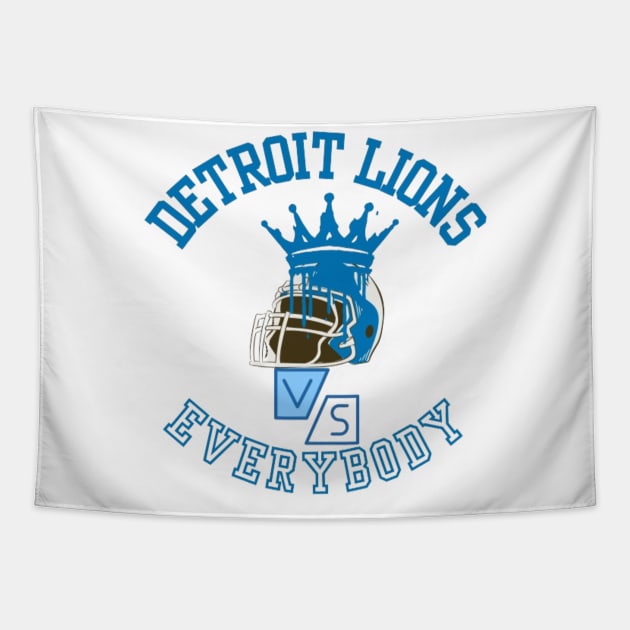 DETROIT LION VS EVERYBODY Tapestry by Alexander S.