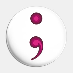 Pink semicolon Pin