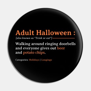 Adult Halloween Meaning - Dictionary Style Pin