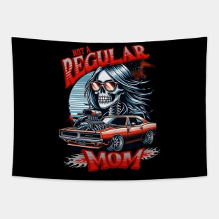 Not A Regular Mom Skeleton Sunglasses Racing Race Car Street Car Supercharger Mothers Day Mama Mother Mommy Tapestry