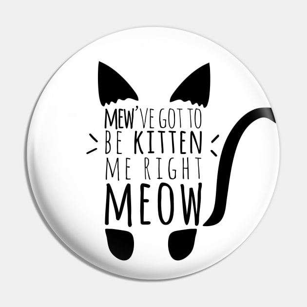 Kitten me Right Meow Cat Pun Pin by tanyadraws