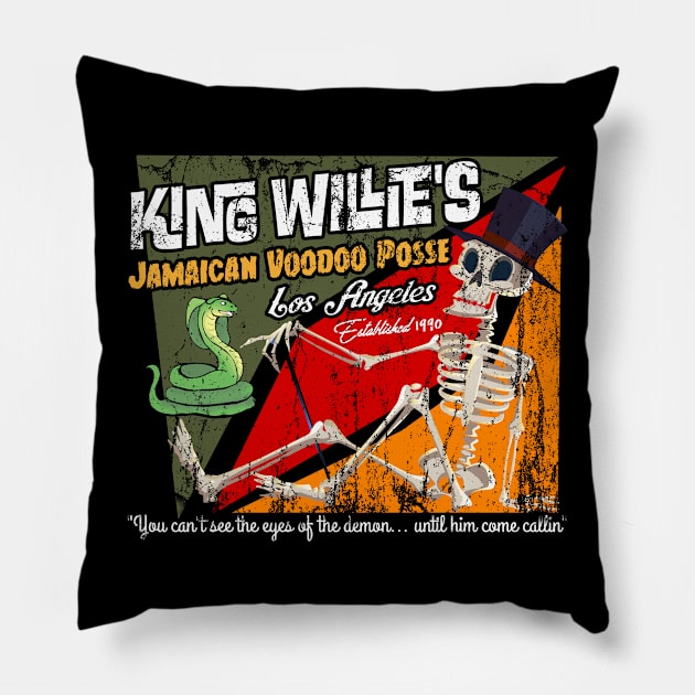 King Willie's Voodoo Posse, distressed Pillow by hauntedjack